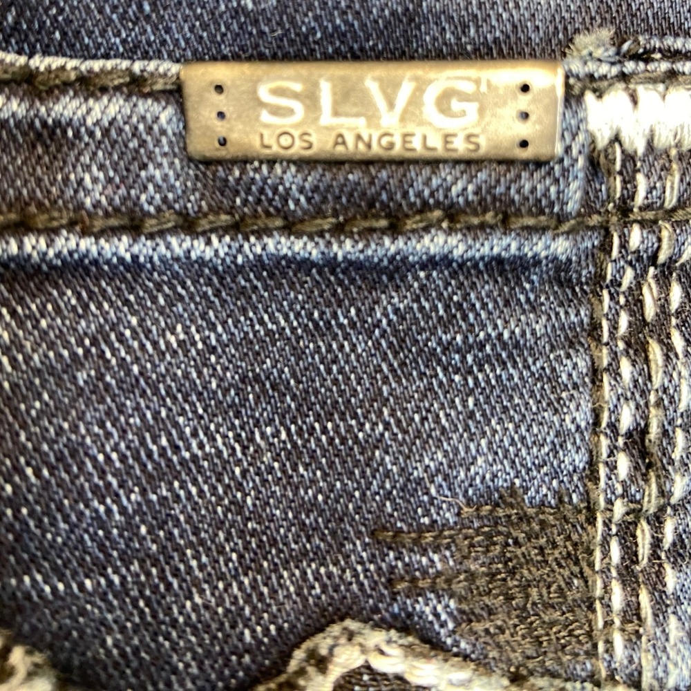 Salvage Supply Co Jeans Boys 14 Dark Wash Excellent Embroidered Thick Stitch - Picture 8 of 15